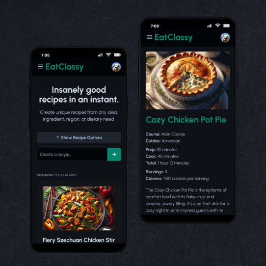 EatClassy mobile project preview